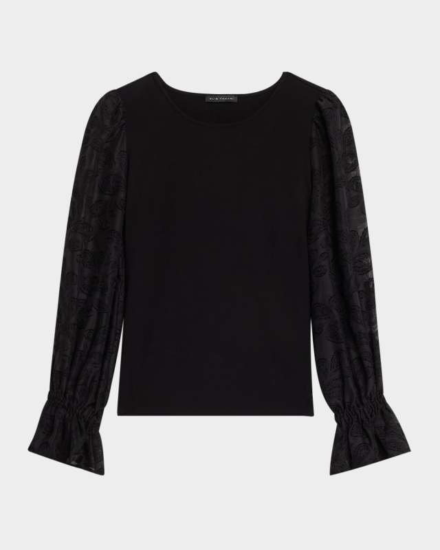 The Mavea Fil Coupe Blouson-Sleeve Top